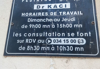 Pédiatre Dr. KACI Nouvelle adresse