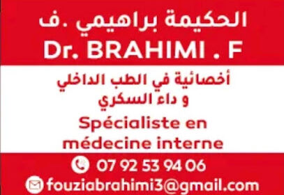 Dr.Brahimi F spécialiste en médecine interne